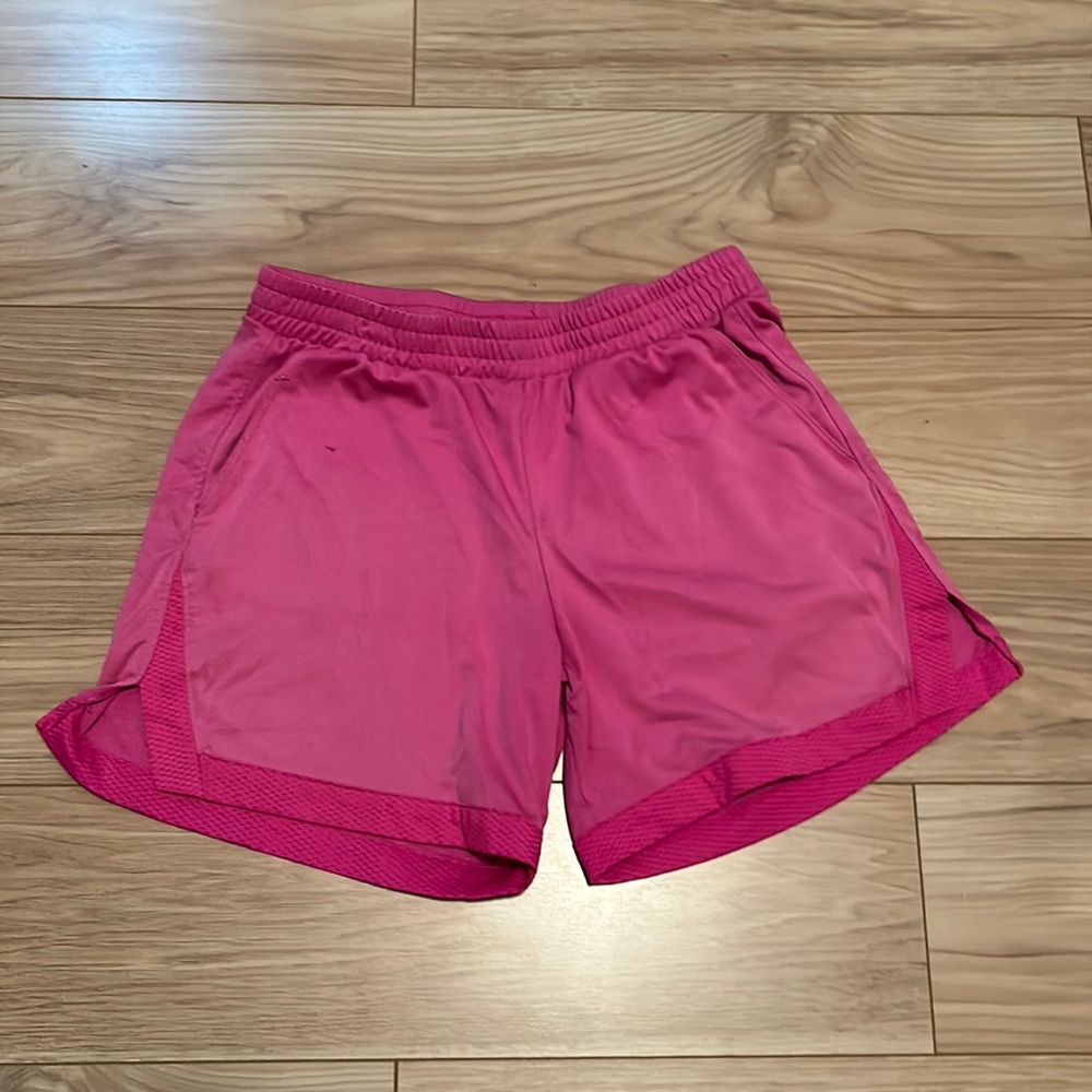 Pink girls basketball shorts